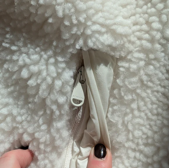 Athleta Sherpa Half Snap Sweatshirt Jacket (Size XS) - Picture 2 of 6